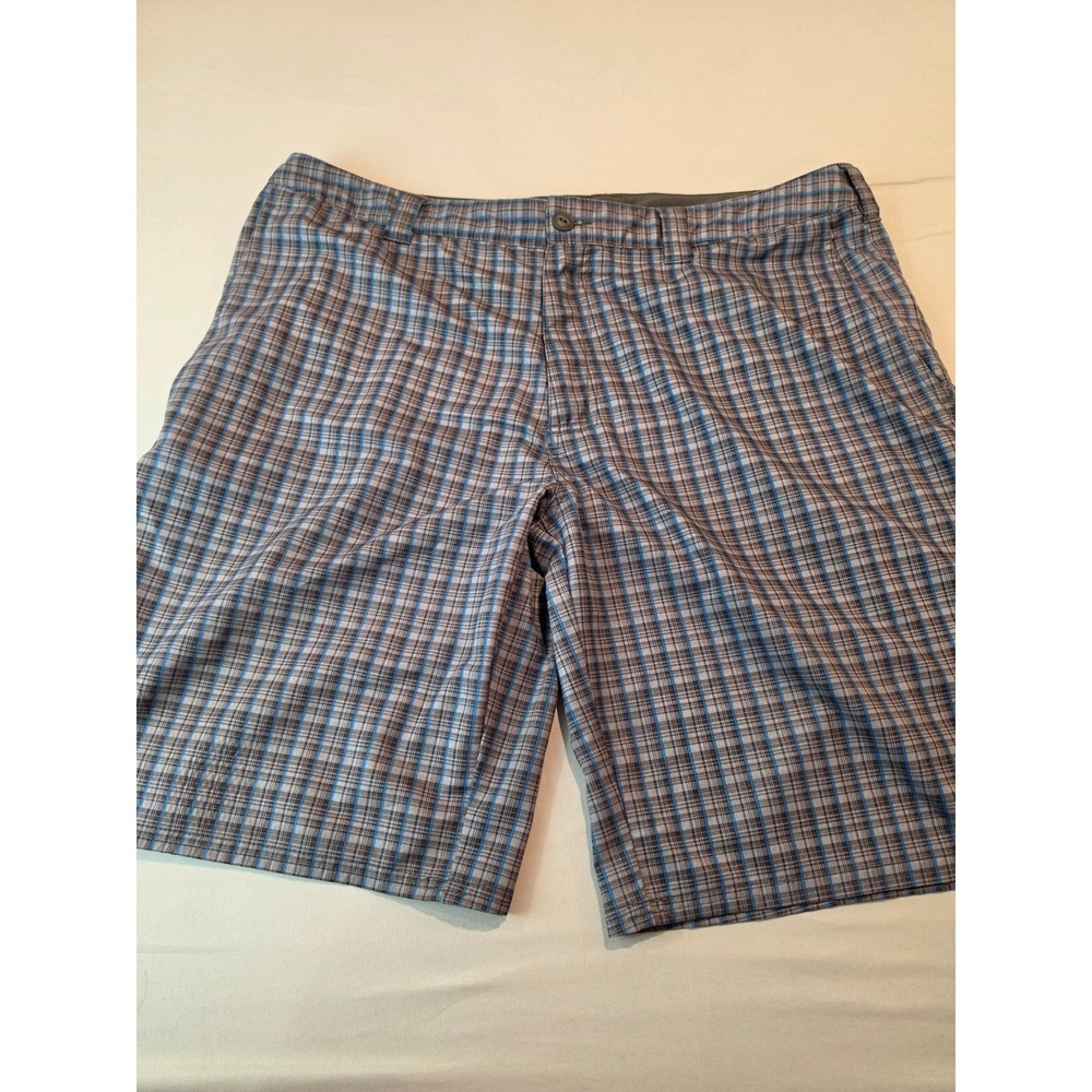 The North Face Mens Plaid Hiking Shorts Brown Blue CFX0 Size 38 Regular